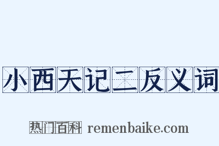 小西天记二反义词是什么意思的图片